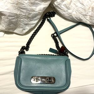 Coach over the shoulder purse - baby blue